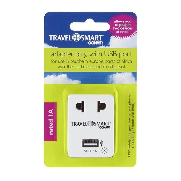 Adapter With Usb Port, Travel Smart By Conair, Mfr#: NWG15X